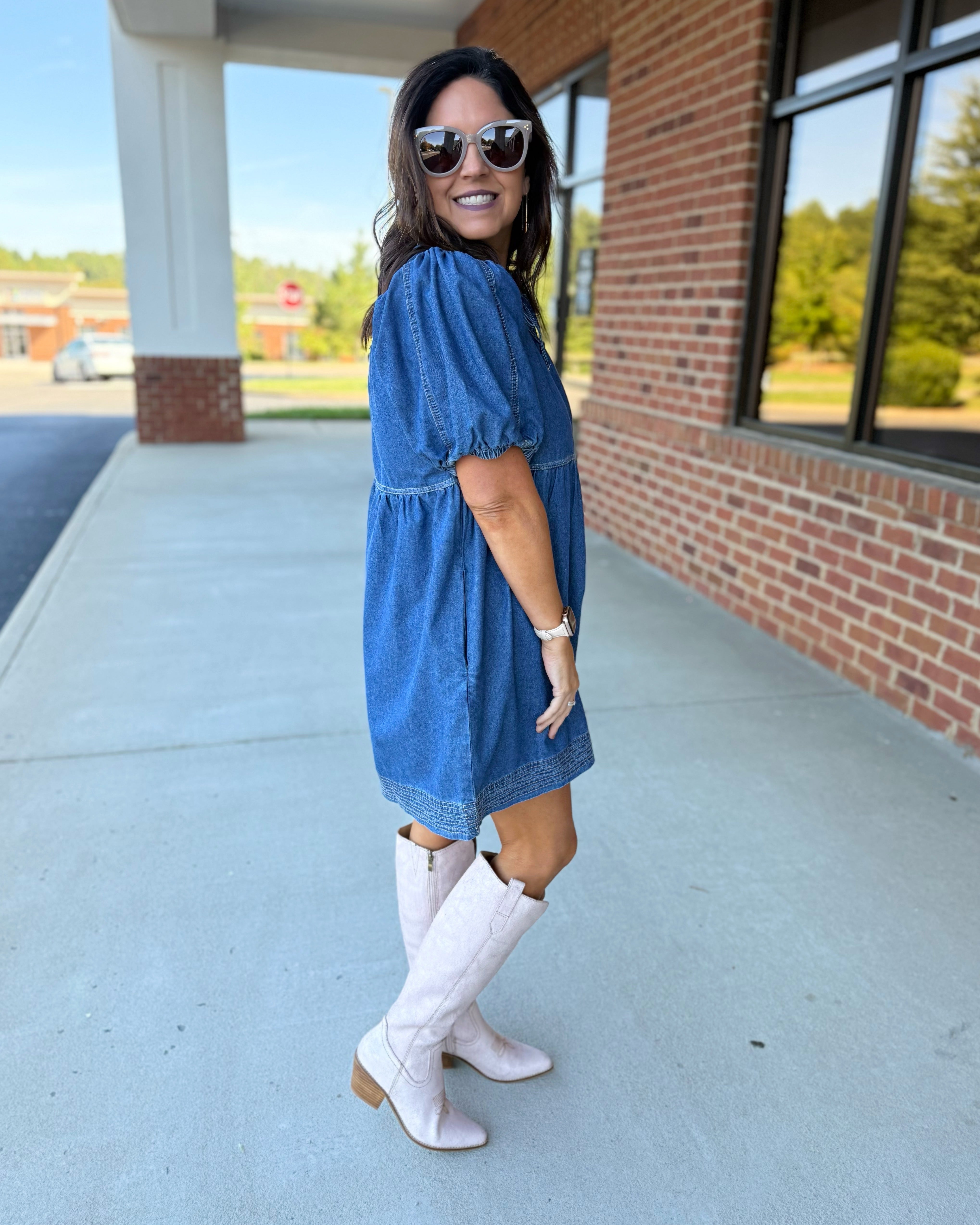 Lacey Denim Dress – Madi Savvy Boutique