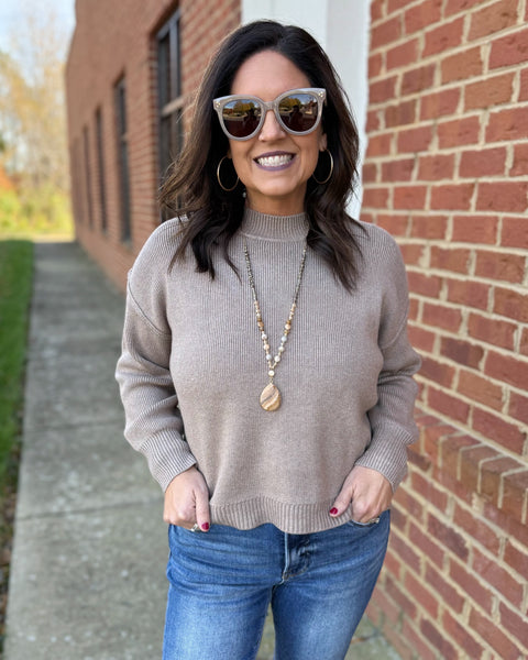 Dina Ribbed Sweater in Mocha