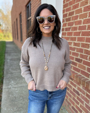 Dina Ribbed Sweater in Mocha
