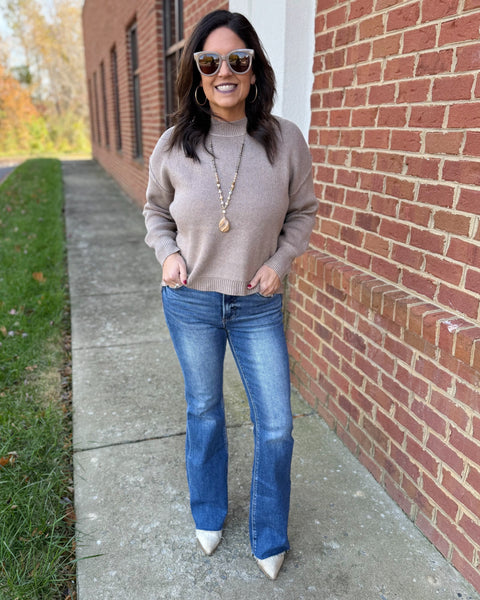 Dina Ribbed Sweater in Mocha