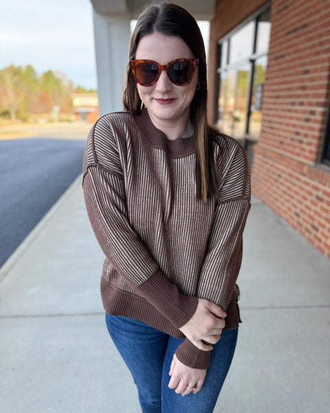 Tammy REG/CURVY Sweater in Brown FINAL SALE