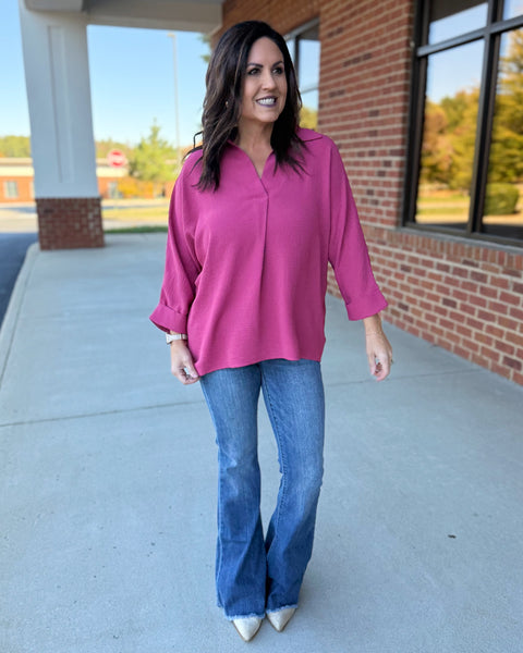 Bradley REG/CURVY Blouse in Dusty Mauve