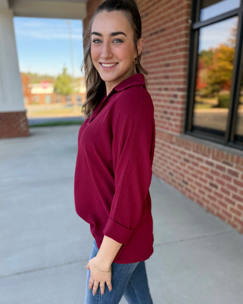 Bradley Blouse in Wine