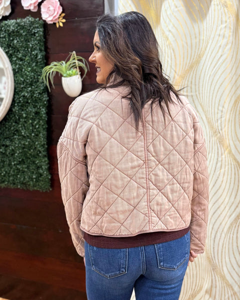 Elena Quilted Jacket in Mauve