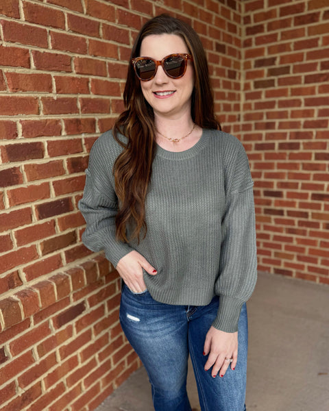 Mara REG/CURVY Knit Sweater in Charcoal