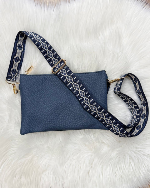 Izzy Crossbody in Slate Blue w/ Guitar Strap
