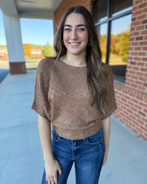 Ainsley Dolman Knit Sweater in Coco FINAL SALE