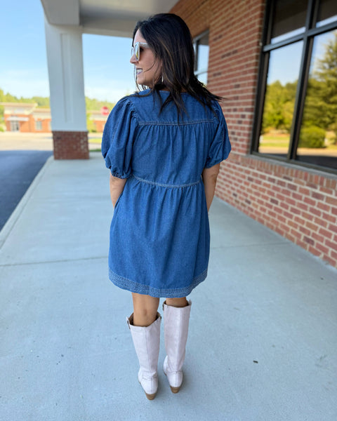 Lacey Denim Dress