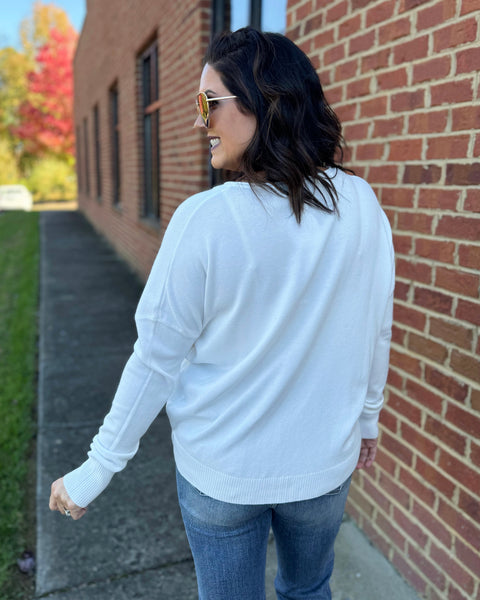 Millie Round Neck Sweater in Ivory