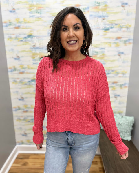 Harmony Ribbed Sweater in Berry