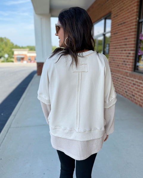 Raven CURVY Sweatshirt Top in Ecru FINAL SALE