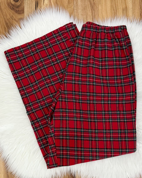 Cassidy Plaid Lounge Pants in Red