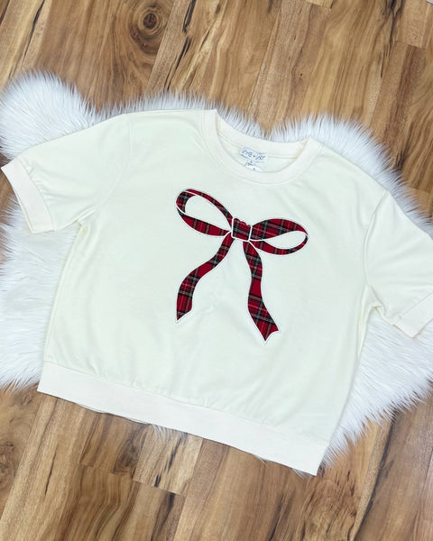 Cassidy Plaid Top in Cream