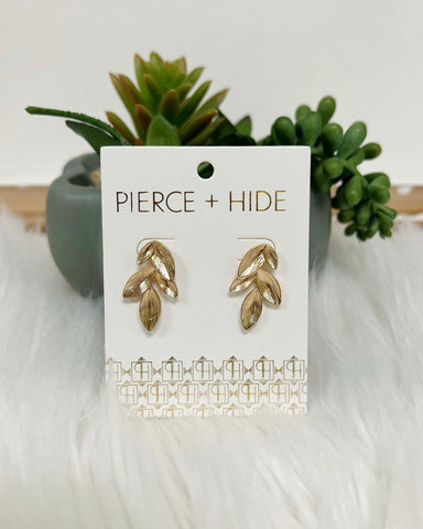 Gold Leaf Stud Earrings