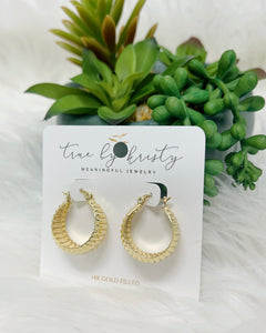 Riley Textured Dome Hoops