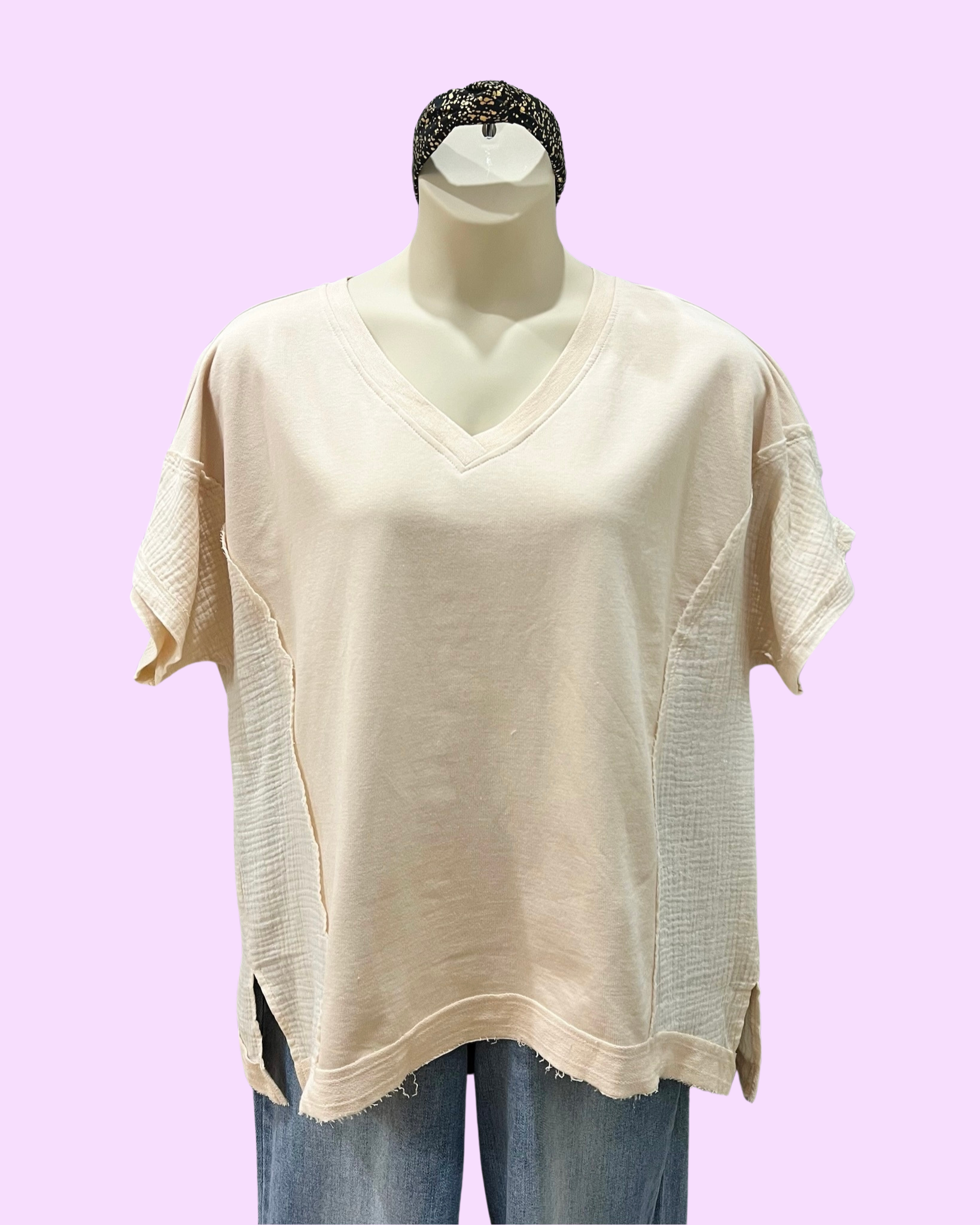 Tinsley CURVY French Terry Top in Natural