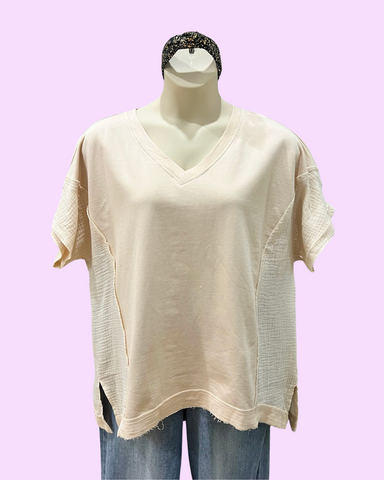 Tinsley CURVY French Terry Top in Natural