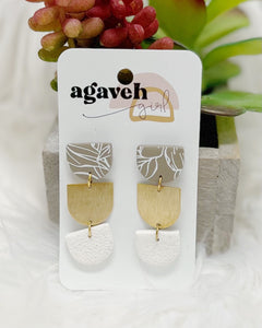 Alexa Dangle Earrings in Khaki FINAL SALE