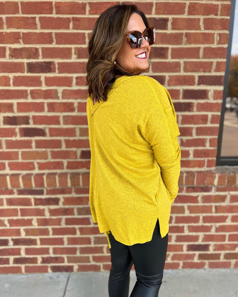 Asher Knit Top in Mustard