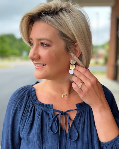 Alexa Dangle Earrings in Sand FINAL SALE