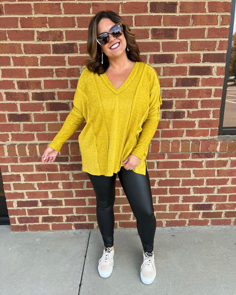 Asher Knit Top in Mustard