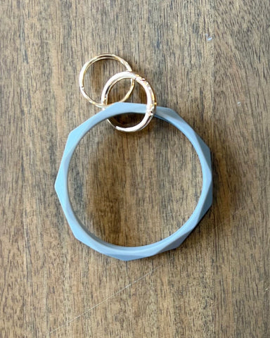 Silicone Keychain Wristlet in Grey FINAL SALE