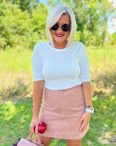 LeeAnn Ribbed Blouse in Ivory