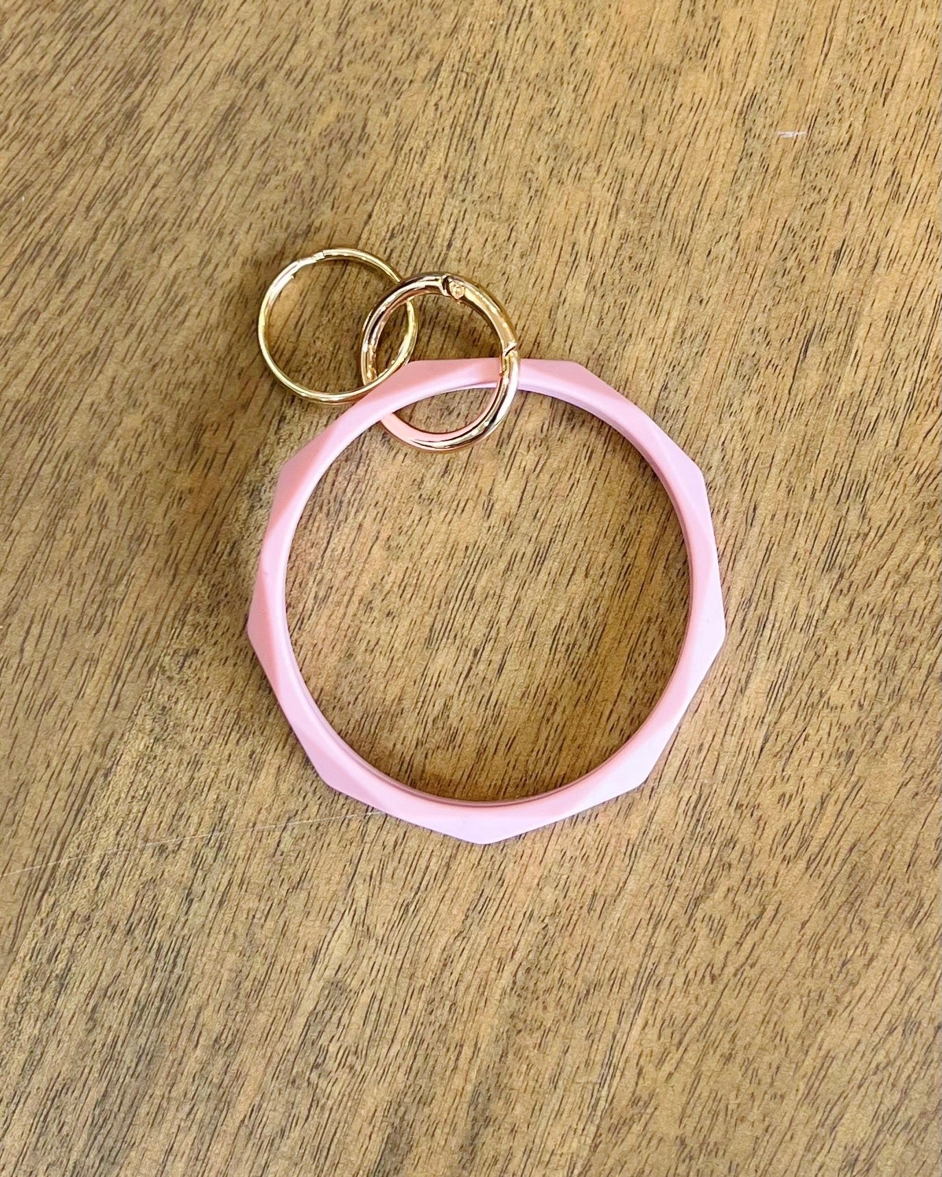 Silicone Keychain Wristlet in Pink