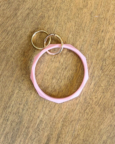 Silicone Keychain Wristlet in Pink FINAL SALE