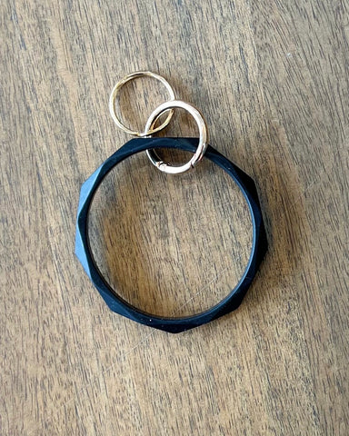 Silicone Keychain Wristlet in Black FINAL SALE