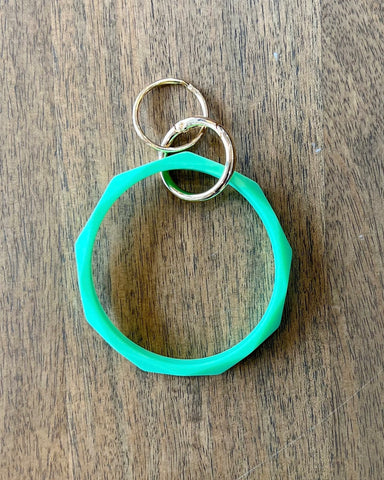 Silicone Keychain Wristlet in Mint FINAL SALE