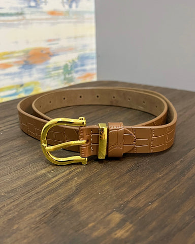 Leather Skinny Belt in Mocha FINAL SALE