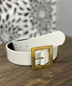 White Leather Belt FINAL SALE