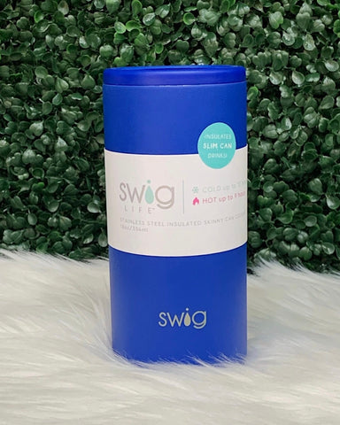 Swig 12oz Skinny Can Cooler in Royal Blue FINAL SALE