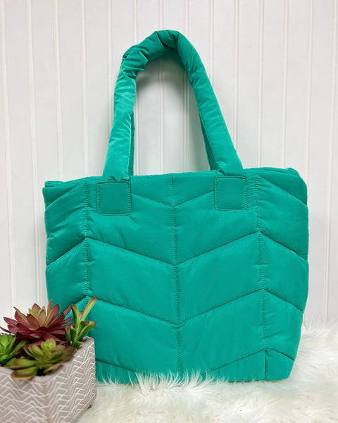 Naomi Tote Bag in Emerald FINAL SALE