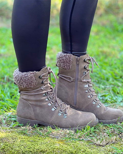 Very G Charlie Combat Boot in Taupe FINAL SALE
