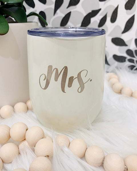 Swig 12oz "Mrs." Stemless Cup