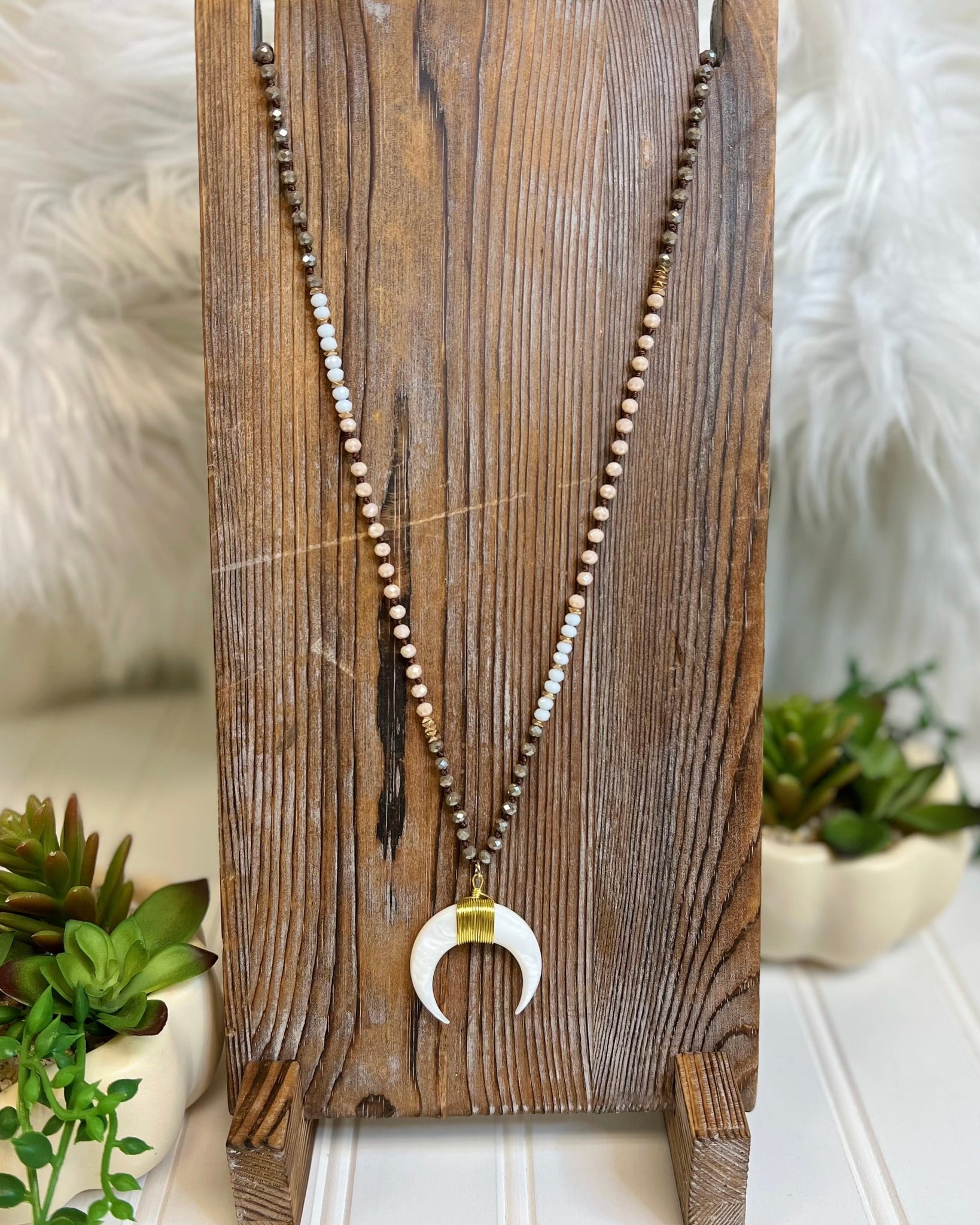 Moonshine Necklace in Cream FINAL SALE