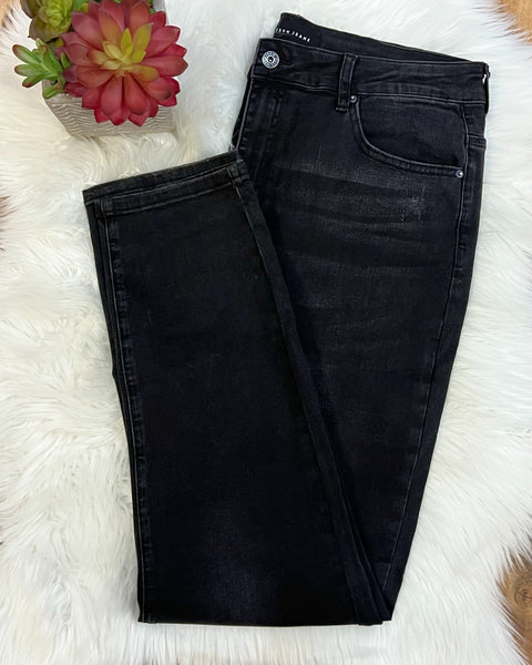 High Rise Curvy Skinny Jeans in Washed Black FINAL SALE