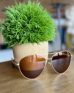I-SEA Charlie Sunglasses in Gold/Brown