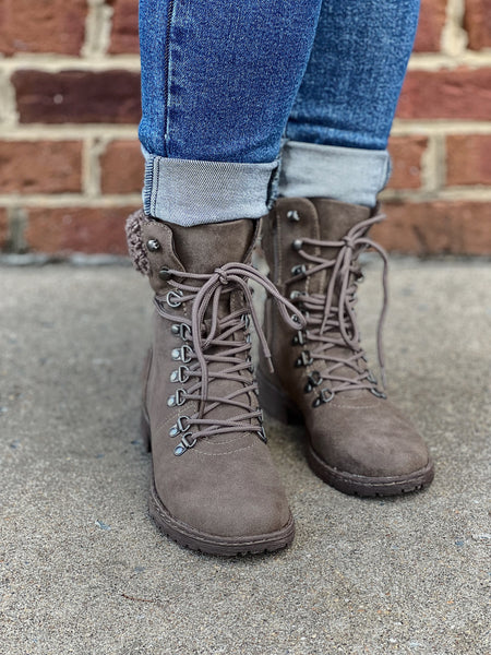 Very G Charlie Combat Boot in Taupe FINAL SALE