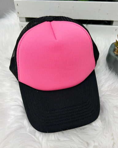Classic Foam Trucker Hat in Black/Pink FINAL SALE
