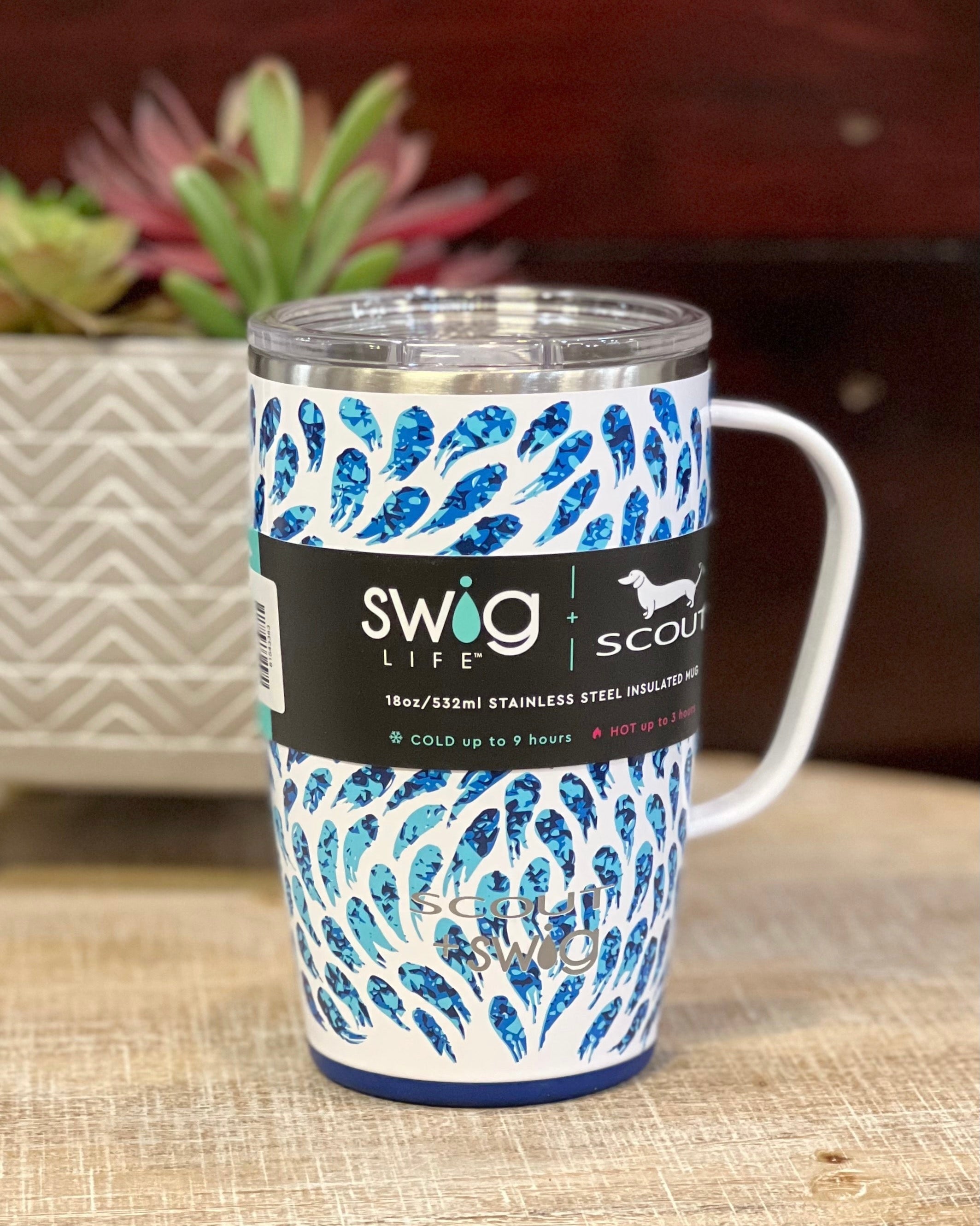 Swig Life 18oz Travel Mug | Insulated Stainless Steel Tumbler with Handle |  Oh Happy Day