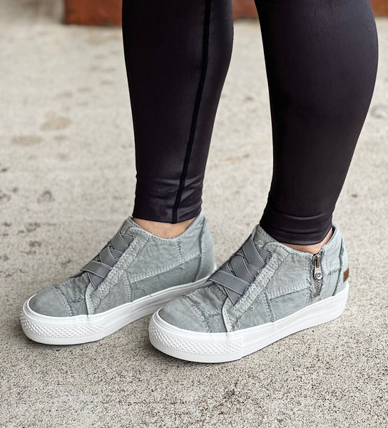 Blowfish Mamba Sneakers in Sweet Gray Washed Canvas FINAL SALE