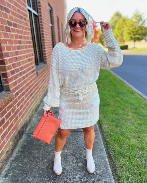 Whitney Sweater Dress in Olive FINAL SALE