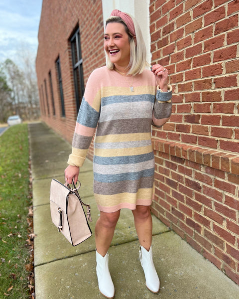 Karley Sweater Dress in Multi FINAL SALE